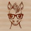 Horse Wearing Shades Illustration An illustration of a horse wearing glasses, created in vector format for digital use.
