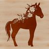 Floral Patterned Horse Design A detailed illustration of a horse in floral patterns and textures.