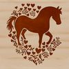 Love Heart Horse SVG Illustration A horse illustration featuring love hearts, created as a vector graphic in SVG format.