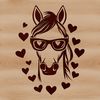 Love Heart Horse Clip Art A horse with love hearts surrounding its body, giving it a playful and whimsical appearance.