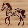 Stunning Horse Vector Illustration A detailed vector illustration of a horse, suitable for digital cutting machines like Cricut or laser cutters.