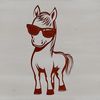 Cool Equine Icon A stylized illustration of a horse wearing sunglasses.