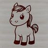 A detailed illustration of a horse in various poses and styles suitable for graphic design and digital art projects.