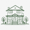 Vector Building Design Template A simple, two-dimensional illustration of a house.