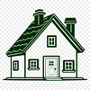 Simple Residential Home Illustration A simple illustration of a residential house with a basic design.