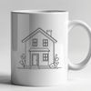 Free Vector Home Design A simple illustration of a single-family house with a rectangular shape and basic architectural details.