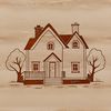 A simple house illustration suitable for vector design projects.