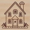 A simple illustration of a house with a rectangular shape and sloping roof, suitable for vector design.