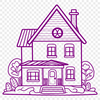 2D Building Illustration A 2D illustration of a residential building with a simple design.