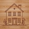 A detailed 2D house illustration designed with vector graphics.