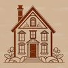 Vector illustration of a traditional family home with a sloping roof.