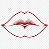 Beautiful Isolated Lips Vector Graphic Vector graphic design of lips isolated on a transparent background.