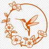 Free Vector Floral Decorations A colorful hummingbird perched on a floral branch, suitable for use in digital designs and crafts.