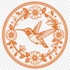 Vibrant Bird on Floral Branch SVG Clip Art A colorful hummingbird perched on a floral branch, designed as vector art.
