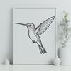 Colorful Winged Friend A colorful hummingbird with outstretched wings and beak, designed as a digital vector art file.