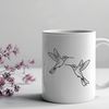 Free Flying Hummingbird Graphics A colorful illustration of a hummingbird in flight, depicted as a vector graphic suitable for various uses.