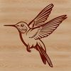 Vibrant Feathered Friends Illustration A vibrant illustration of a hummingbird in flight, showcasing its iridescent feathers and rapid wing movement.