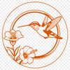 Floral Branch Bird Illustration A colorful hummingbird perched on a floral branch, created as a vector art design for digital use.