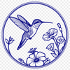 Colorful Floral Bird Vector Art A detailed illustration of a hummingbird perched on a floral arrangement, designed as a vector graphic.