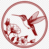 A colorful hummingbird perched on a flower, suitable for clip art designs and vector graphics.