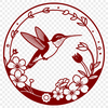 A colorful illustration of a hummingbird perched on a floral branch, created in vector art format.