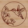 Hummingbird Head Design Illustration Close-up graphic design of a hummingbird's head with delicate, intricate details.