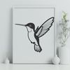 Colorful Hummingbird Perch A colorful hummingbird perched on a branch, depicted as a vector graphic.