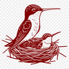 Free SVG Cutout Design - Hummingbird A colorful hummingbird perched on a branch, ready for clipping or cutting.