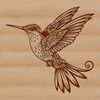Vibrant Hummingbird Mid-Flight Vector Art A vibrant illustration of a hummingbird in mid-flight, showcasing its distinctive shape and coloration.