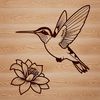 Whimsical Floral SVG Art A stylized vector graphic representation of a hummingbird with intricate details.
