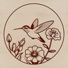 Stylized Bird Clip Art SVG An SVG vector art design featuring a stylized hummingbird with delicate details and intricate patterns inspired by nature.