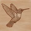A colorful hummingbird in mid-air, its wings spread wide, depicted as a vector graphic illustration.