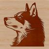 Free Husky Clip Art Design A Siberian Husky's head in vector format for digital designs.