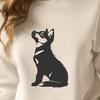 Cute Husky Silhouette A white and gray dog sitting on its haunches, depicted in vector illustration style.