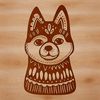 Beautiful Husky Portrait Vector Art An ornate vector design of a dog breed, specifically a Husky, suitable for various uses.