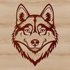 Free SVG Dog Clipart A Siberian Husky dog's head, ideal for vector art designs.