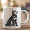 Free Husky Clip Art A Siberian Husky breed dog sitting on a background with relevant vector elements.
