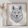 Free Vector Illustration of a Husky's Face A stylized illustration of a Siberian Husky's head, suitable for vector art design.