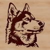 Husky Head Illustration for Crafts A digital illustration of a Siberian Husky's head, suitable for vector art projects.