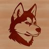 An image of a Siberian Husky's face, optimized for use in digital design, stencils, and clipart projects.