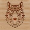 An ornate vector design featuring a husky animal's face in a detailed style suitable for various artistic uses.