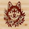 Free Husky Clip Art for Cricut and Laser Cutters A Siberian Husky's head with intricate details, suitable for digital cutting machines like Cricut or laser cutters.