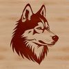 Free Vector Dog Head with Fur Texture An illustration of a Siberian Husky's head with detailed fur texture.