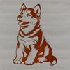Realistic Husky Vector Illustration A Siberian Husky dog sitting in a realistic vector illustration.