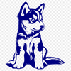 Unique Sitting Husky SVG