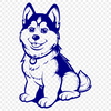 Beautiful Sitting Husky Printable Image