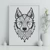 Stunning Siberian Husky Illustration with Intricate Details A stylized illustration of a Siberian Husky dog with intricate details.