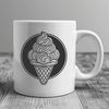 Colorful Confectionery Design Illustrated ice cream dessert in a cone shape, vector art design.