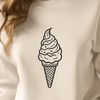 Creamy Cone Delight A simple design featuring a single serving of creamy ice cream in a cone or bowl.