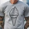 Vibrant Ice Cream Design A digital illustration of a colorful ice cream cone with scoops and toppings.